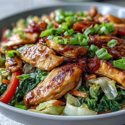 A plated serving of Chicken Cabbage Stir-Fry with steamed jasmine rice, highlighting juicy chicken and crisp vegetables.