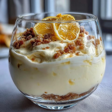 Buttery shortbread base topped with airy lemon mousse, garnished with fresh berries and mint for a refreshing dessert treat.