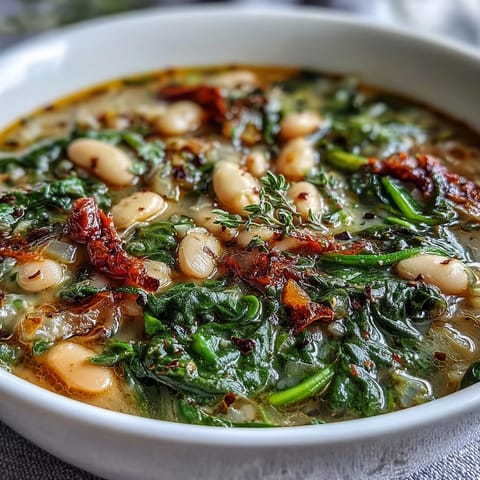 Tuscan White Bean Spinach Soup