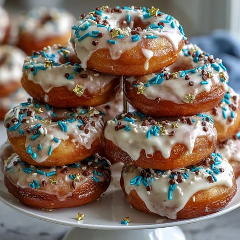Graduation Donut Tower with Sprinkles