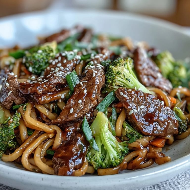 Topped with sesame seeds and green onions for a cozy, flavor-packed weeknight dinner bowl.