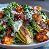 Grilled Caesar Salad with Charred Romaine, smoky and delicious with creamy dressing.